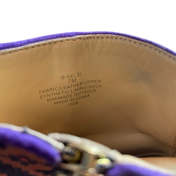 Brian Atwood B-Kelsi Tribal Print Fabric Block Heel Booties Size 7 - Picture 3 of 9